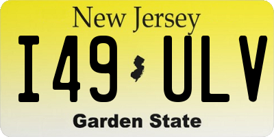 NJ license plate I49ULV