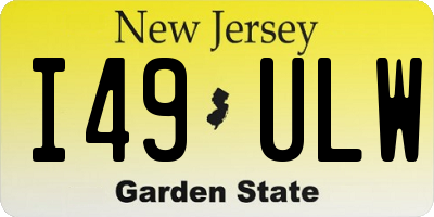 NJ license plate I49ULW