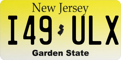 NJ license plate I49ULX