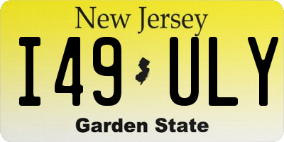 NJ license plate I49ULY