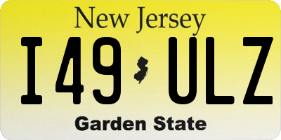 NJ license plate I49ULZ