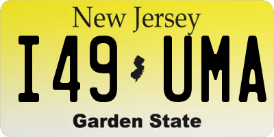 NJ license plate I49UMA