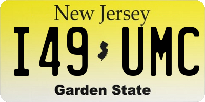 NJ license plate I49UMC