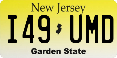 NJ license plate I49UMD