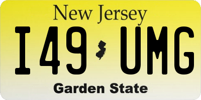 NJ license plate I49UMG