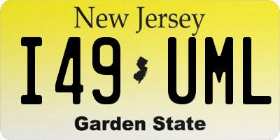 NJ license plate I49UML