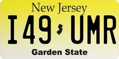NJ license plate I49UMR