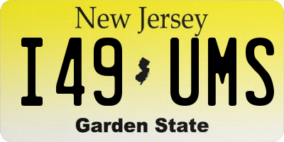 NJ license plate I49UMS