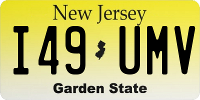 NJ license plate I49UMV