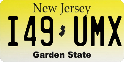 NJ license plate I49UMX
