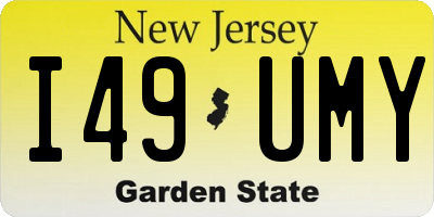 NJ license plate I49UMY