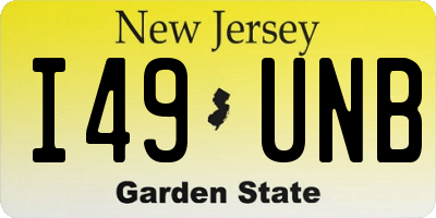 NJ license plate I49UNB