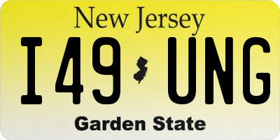 NJ license plate I49UNG