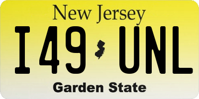 NJ license plate I49UNL