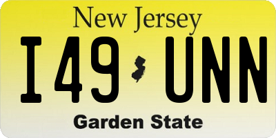 NJ license plate I49UNN