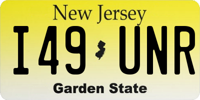 NJ license plate I49UNR
