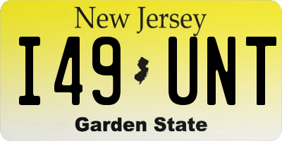 NJ license plate I49UNT