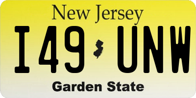 NJ license plate I49UNW