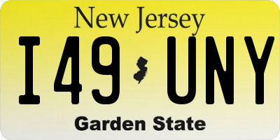 NJ license plate I49UNY