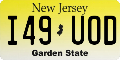 NJ license plate I49UOD