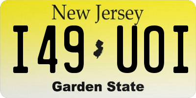 NJ license plate I49UOI