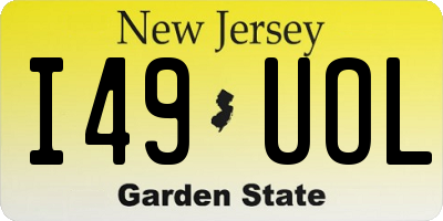 NJ license plate I49UOL