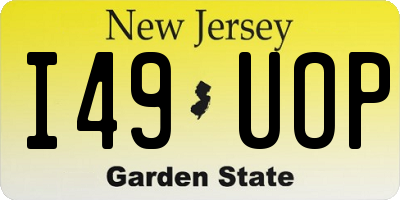 NJ license plate I49UOP