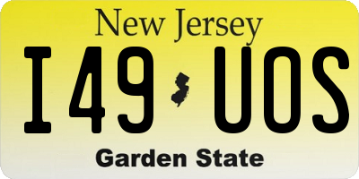 NJ license plate I49UOS