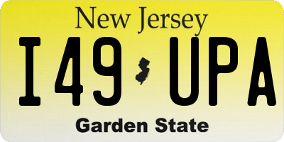 NJ license plate I49UPA