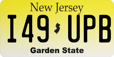 NJ license plate I49UPB