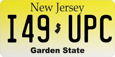 NJ license plate I49UPC