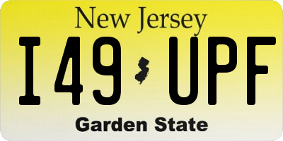 NJ license plate I49UPF
