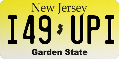 NJ license plate I49UPI