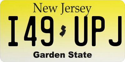 NJ license plate I49UPJ