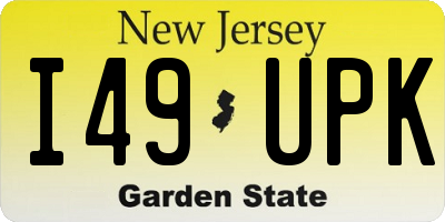 NJ license plate I49UPK