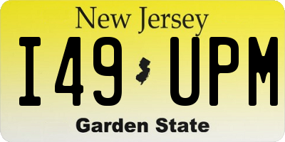 NJ license plate I49UPM