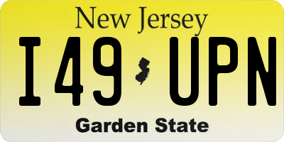 NJ license plate I49UPN