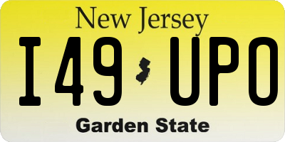 NJ license plate I49UPO