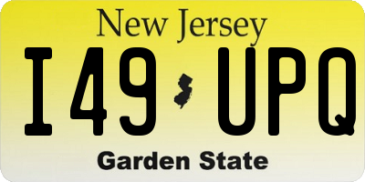 NJ license plate I49UPQ