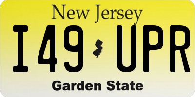 NJ license plate I49UPR