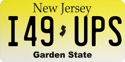 NJ license plate I49UPS