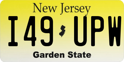 NJ license plate I49UPW