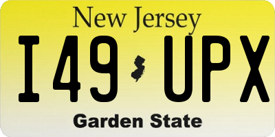 NJ license plate I49UPX