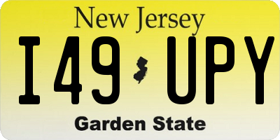 NJ license plate I49UPY