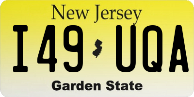 NJ license plate I49UQA