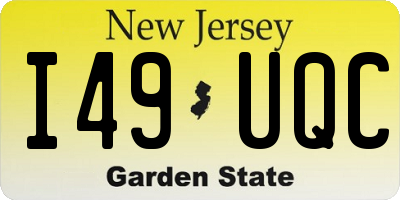 NJ license plate I49UQC