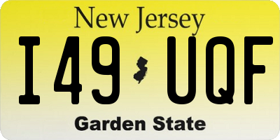 NJ license plate I49UQF