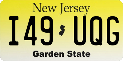 NJ license plate I49UQG
