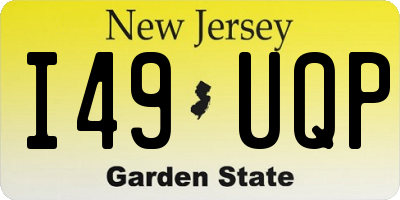 NJ license plate I49UQP