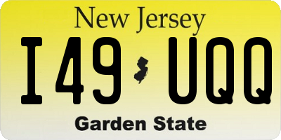 NJ license plate I49UQQ